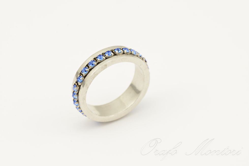 anello piatto blu line